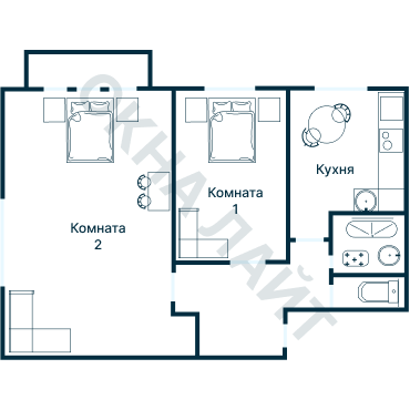 Остекление планировки 1086 дома I-335