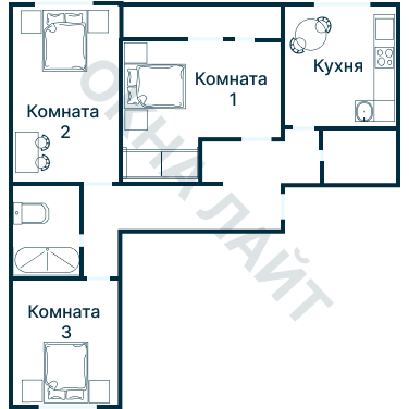 Остекление планировки 1089 дома I-335