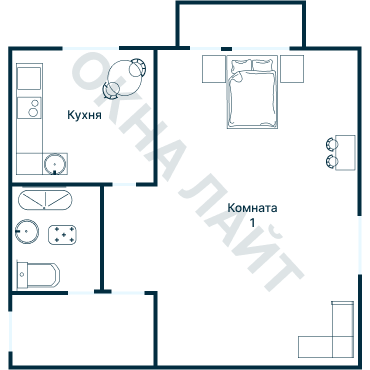 Остекление планировки 1113 дома I-447