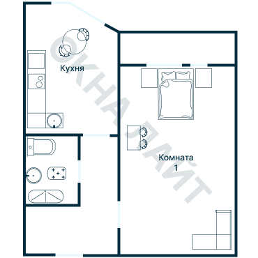 Остекление планировки 1126 дома I-447