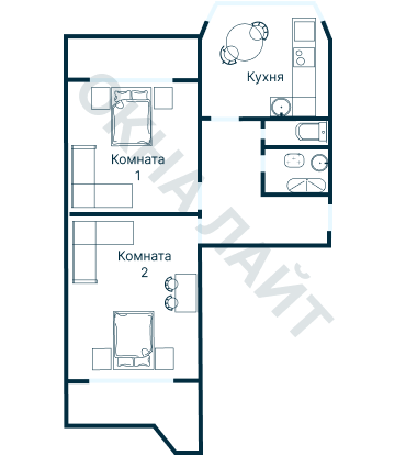 Остекление планировки 1142 дома I-447