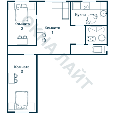 Остекление планировки 1146 дома I-447