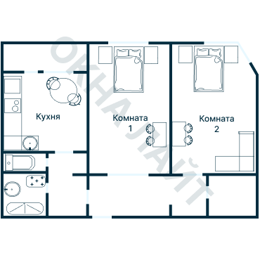 Остекление планировки 1153 дома I-447