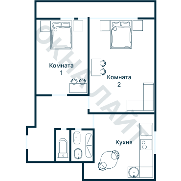 Остекление планировки 2469 дома И-491А