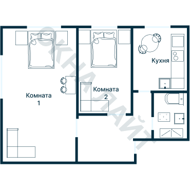 Остекление планировки 1180 дома I-510