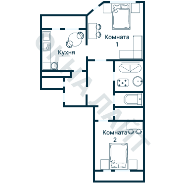 Остекление планировки 1183 дома I-510