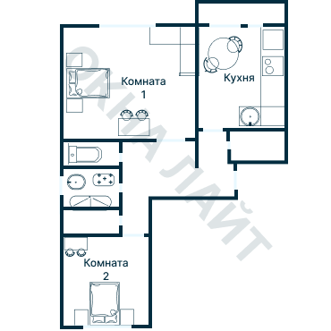 Остекление планировки 1200 дома I-510