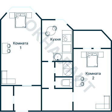 Остекление планировки 1292 дома I-511
