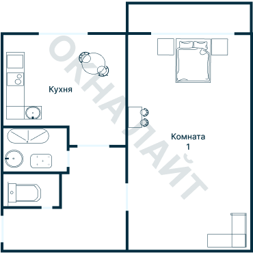Остекление планировки 1213 дома I-511/9