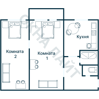 Остекление планировки 1235 дома I-511/9
