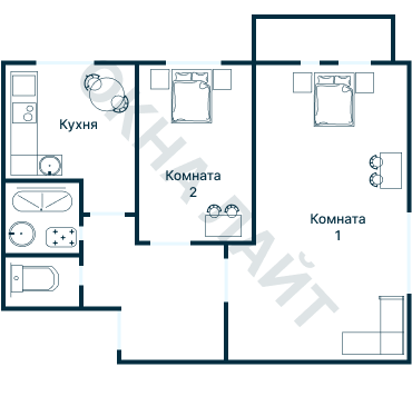 Остекление планировки 1252 дома I-511/9