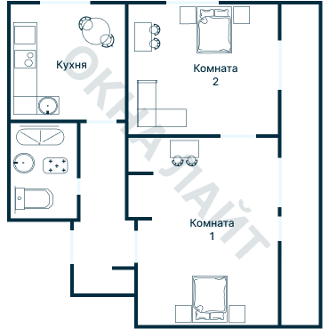 Остекление планировки 1259 дома I-511/9