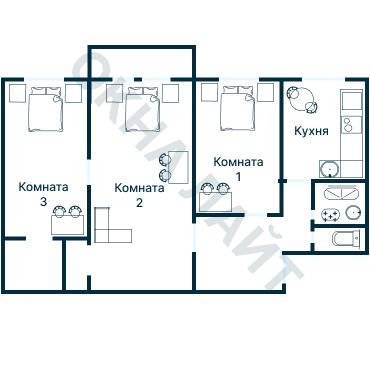 Остекление планировки 1265 дома I-511/9