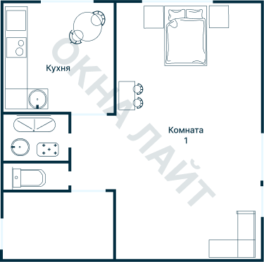 Остекление планировки 1435 дома I-515