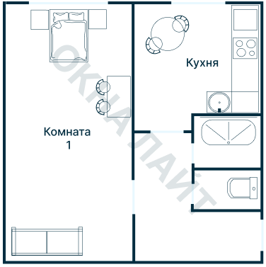 Остекление планировки 1448 дома I-515