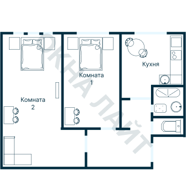 Остекление планировки 1463 дома I-515