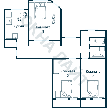 Остекление планировки 1480 дома I-515