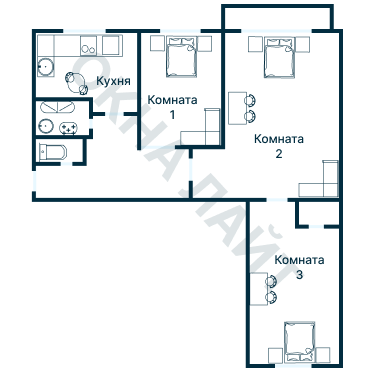 Остекление планировки 1481 дома I-515