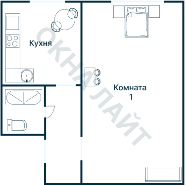Остекление планировки 1357 дома I-515/9М