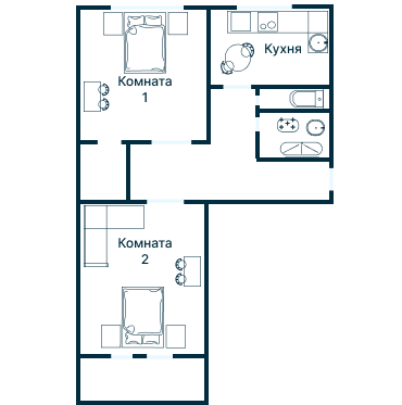 Остекление планировки 1399 дома I-515/9М