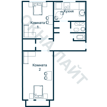 Остекление планировки 1413 дома I-515/9ЮЛ
