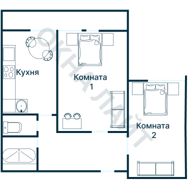 Остекление планировки 2506 дома И-522