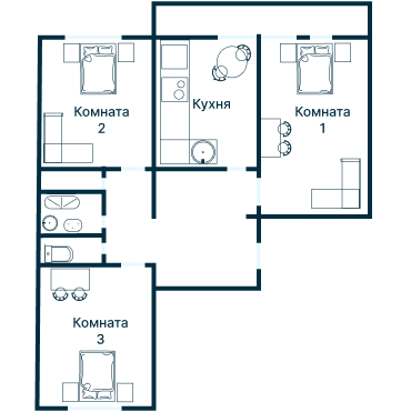 Остекление планировки 2525 дома И-522