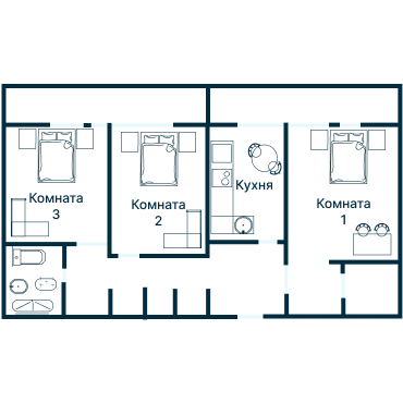 Остекление планировки 2547 дома И-700