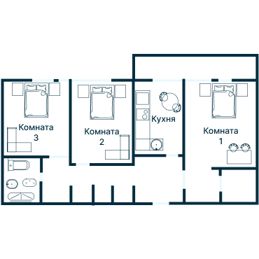 Остекление планировки 2550 дома И-700