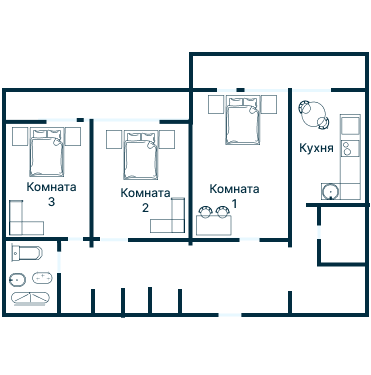 Остекление планировки 2553 дома И-700