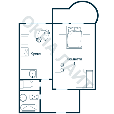 Остекление планировки 2064 дома Айсберг