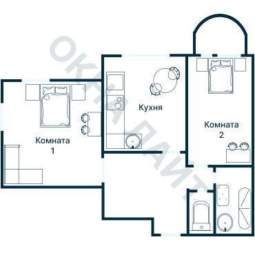 Остекление планировки 2069 дома Айсберг