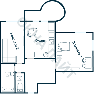 Остекление планировки 2074 дома Айсберг
