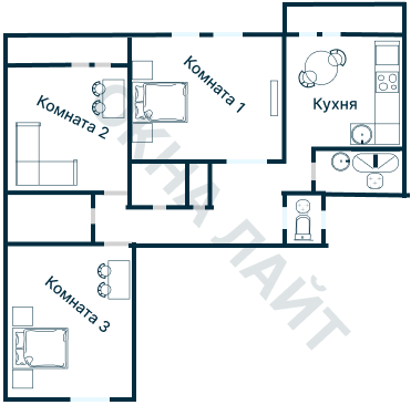 Остекление планировки 2076 дома Айсберг