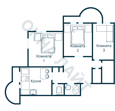 Остекление планировки 2079 дома Айсберг