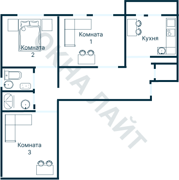 Остекление планировки 2081 дома Айсберг