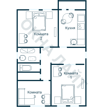 Остекление планировки 2084 дома Айсберг