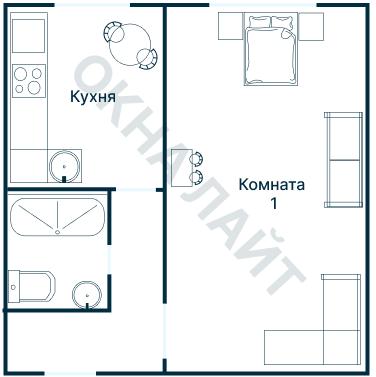 Остекление планировки 1505 дома II-01
