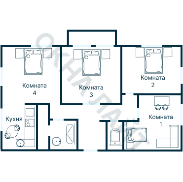 Остекление планировки 1521 дома II-02