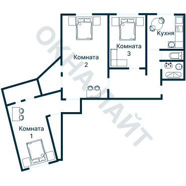 Остекление планировки 1528 дома II-04