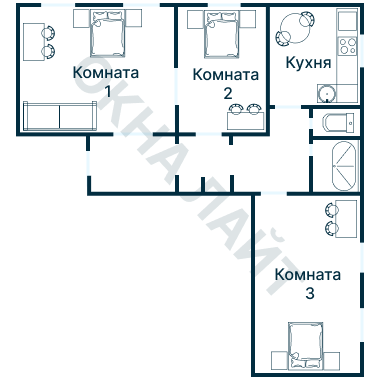 Остекление планировки 1539 дома II-04