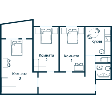 Остекление планировки 1543 дома II-04