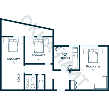 Остекление планировки 1554 дома II-04