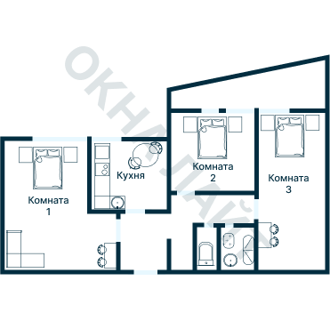Остекление планировки 1555 дома II-04