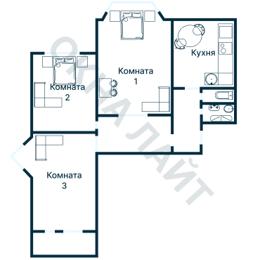 Остекление планировки 1571 дома II-05
