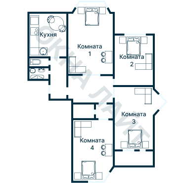 Остекление планировки 1577 дома II-05