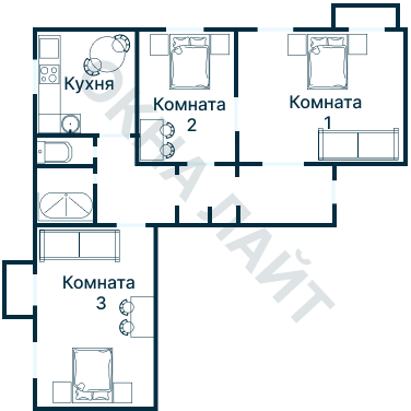 Остекление планировки 1582 дома II-05