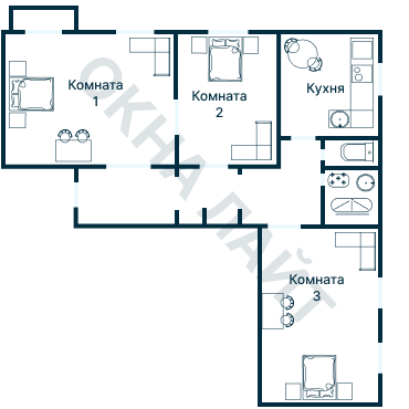 Остекление планировки 1588 дома II-05