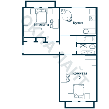 Остекление планировки 1616 дома II-14