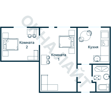Остекление планировки 1641 дома II-14
